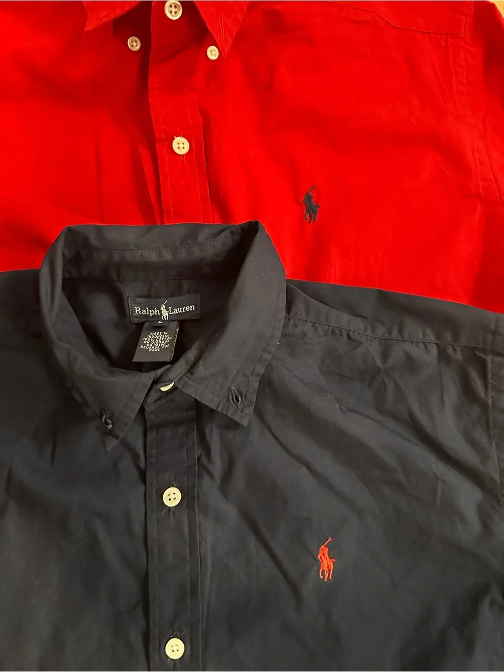 Ralph Lauren kids Button-Down Shirts in Navy and Red